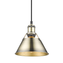 Golden 3306-S AB-AB - Yep by Golden Lighting Orwell 1-light 8in Pendant in Aged Brass